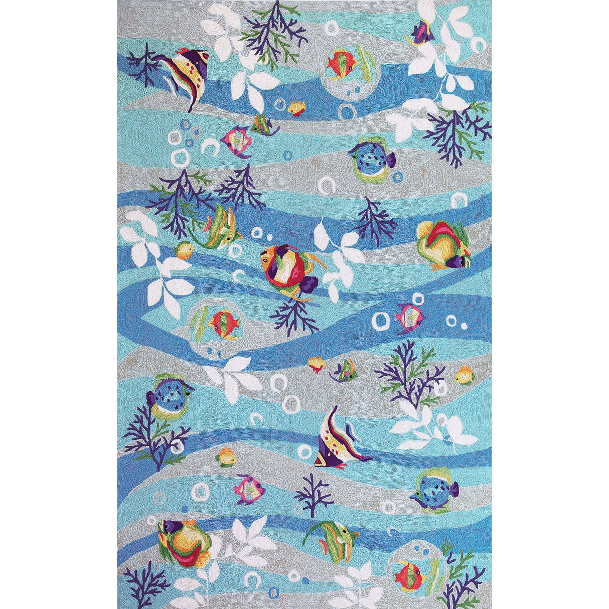 Domani Mohana Blue Seascape Hand-hooked Area Rug