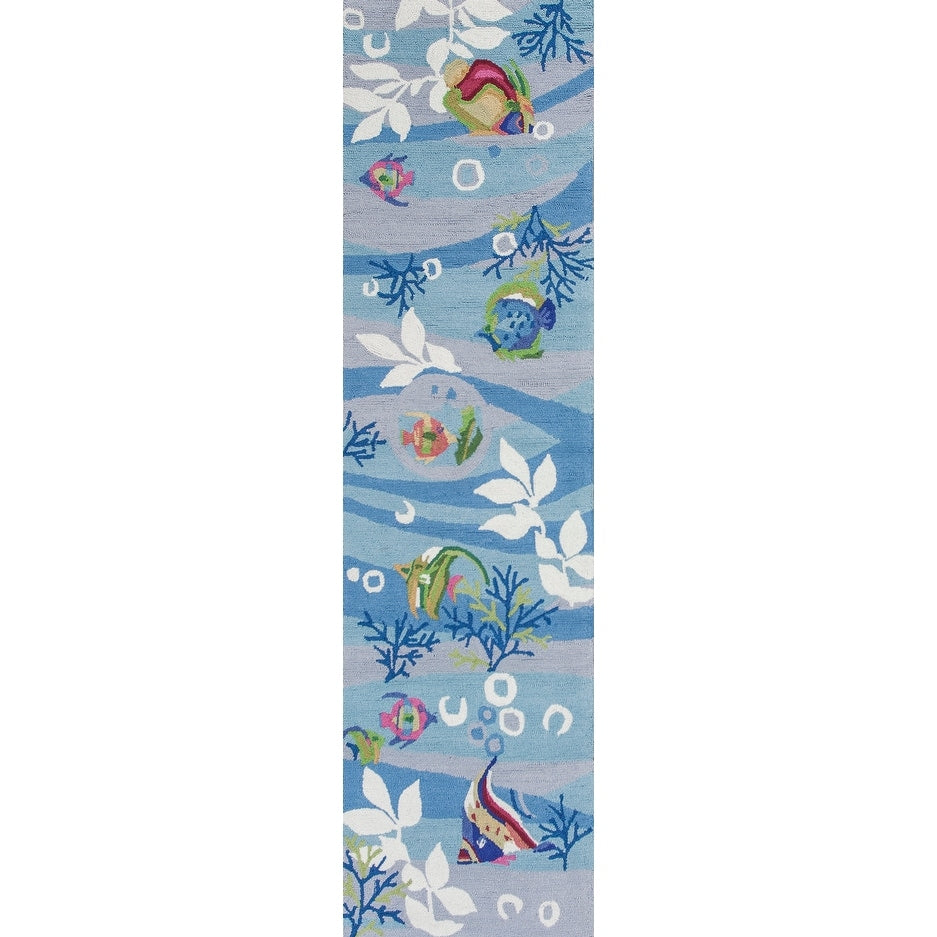 Domani Mohana Blue Seascape Hand-hooked Area Rug