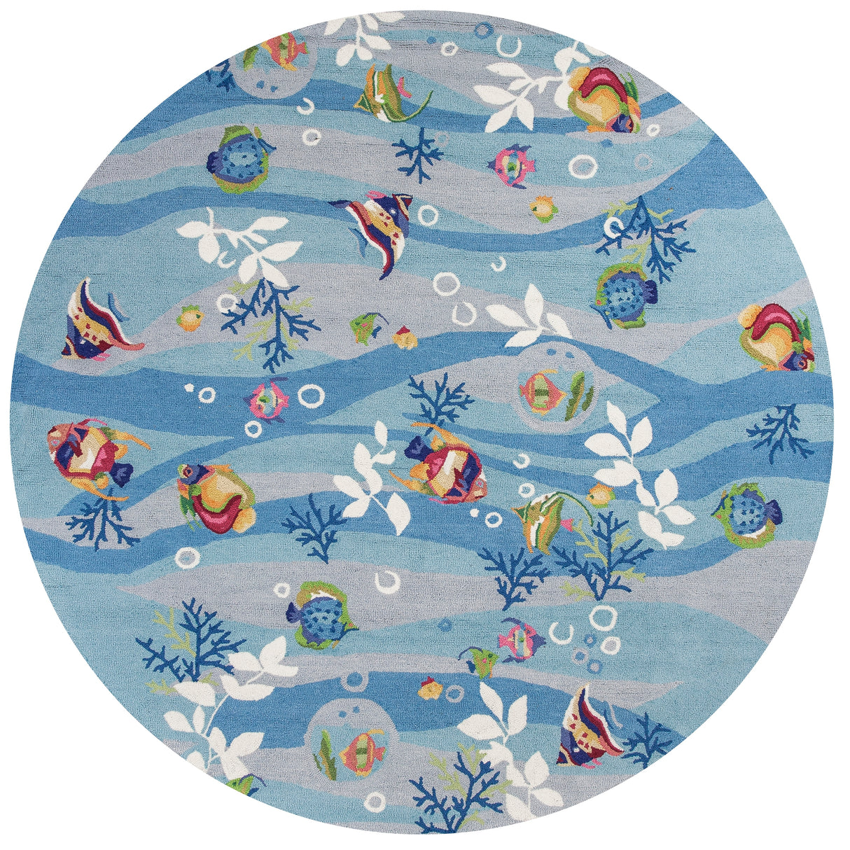 Domani Mohana Blue Seascape Hand-hooked Area Rug