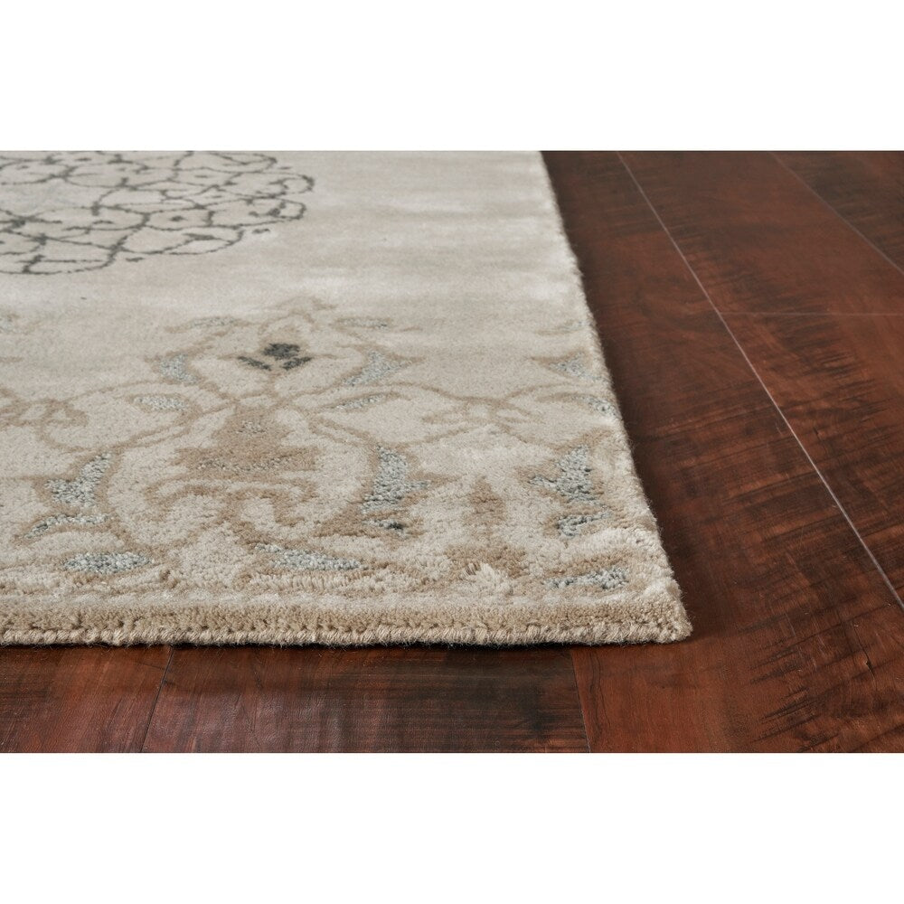 Domani Sahara Ivory Medallion Hand-woven Wool Area Rug