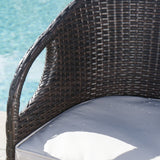 Dominica Outdoor 3-piece Wicker 40-inch Round Bar Set with Cushions by Christopher Knight Home