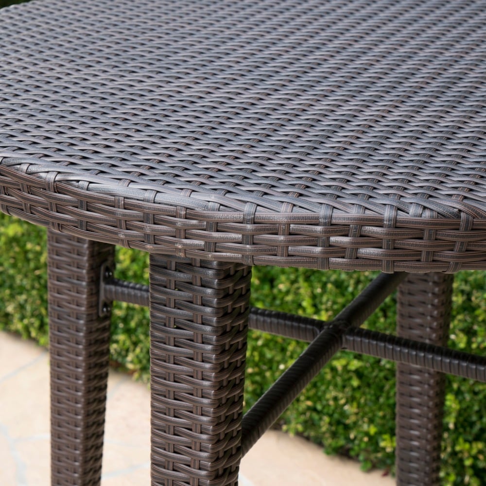 Dominica Outdoor 32-inch Round Wicker Bar Table by Christopher Knight Home
