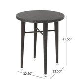 Dominica Outdoor 32-inch Round Wicker Bar Table by Christopher Knight Home