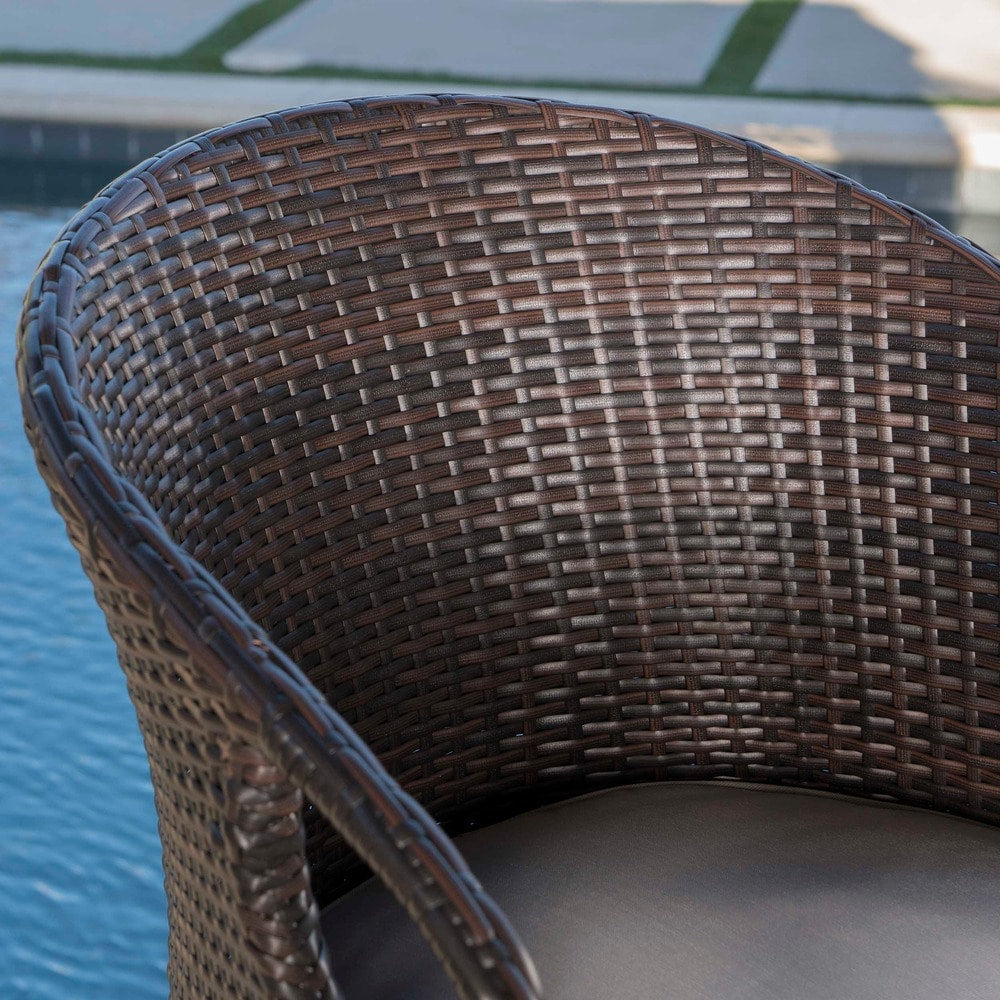 Dominica Outdoor 5-piece Wicker 41-inch Square Bar Set with Cushions by Christopher Knight Home