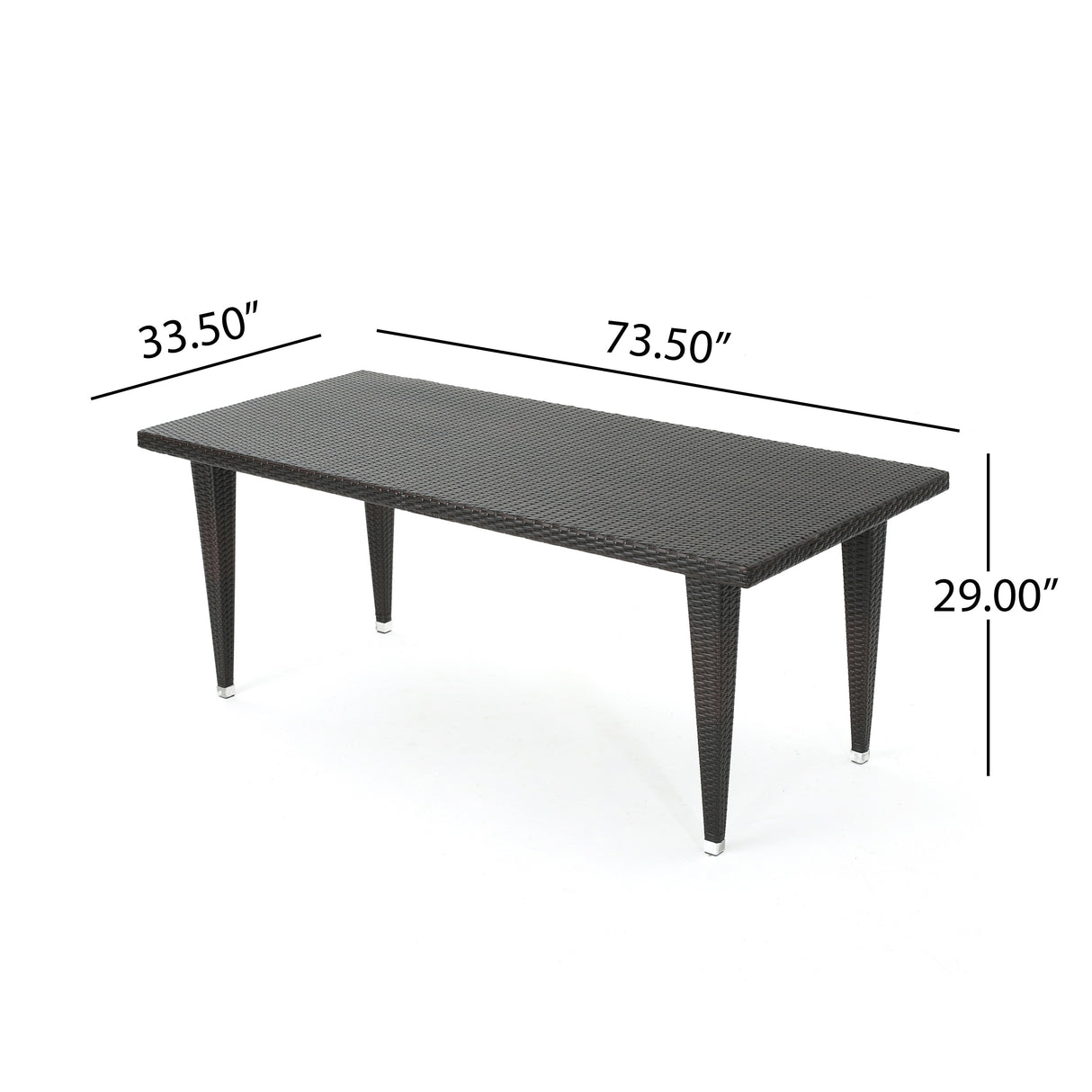 Dominica Outdoor 73.5-inch Rectangular Wicker Dining Table by Christopher Knight Home - 73.50 x 33.50 x 29.00