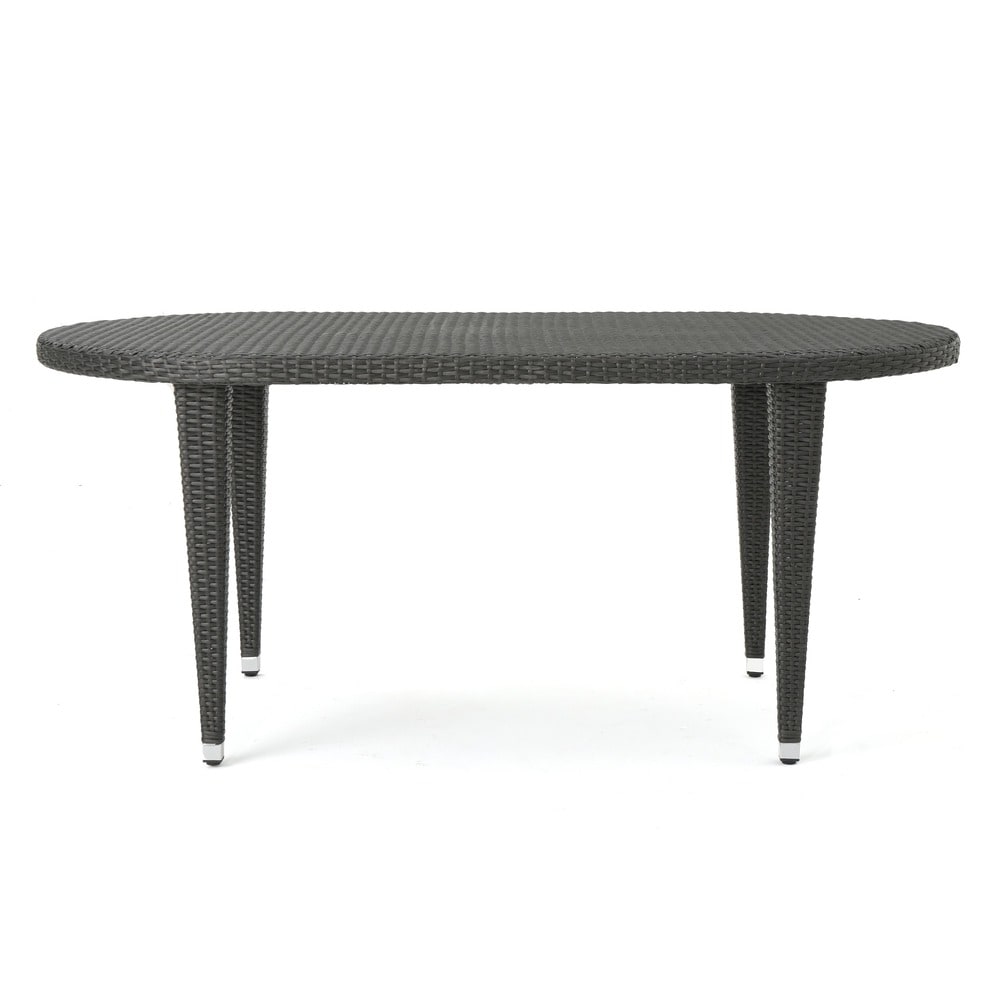 Dominica Outdoor Oval Wicker 69-inch Wicker Dining Table by Christopher Knight Home - 69.30"L x 38.20"W x 30.00"H