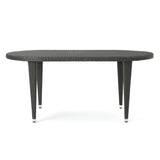 Dominica Outdoor Oval Wicker 69-inch Wicker Dining Table by Christopher Knight Home - 69.30"L x 38.20"W x 30.00"H