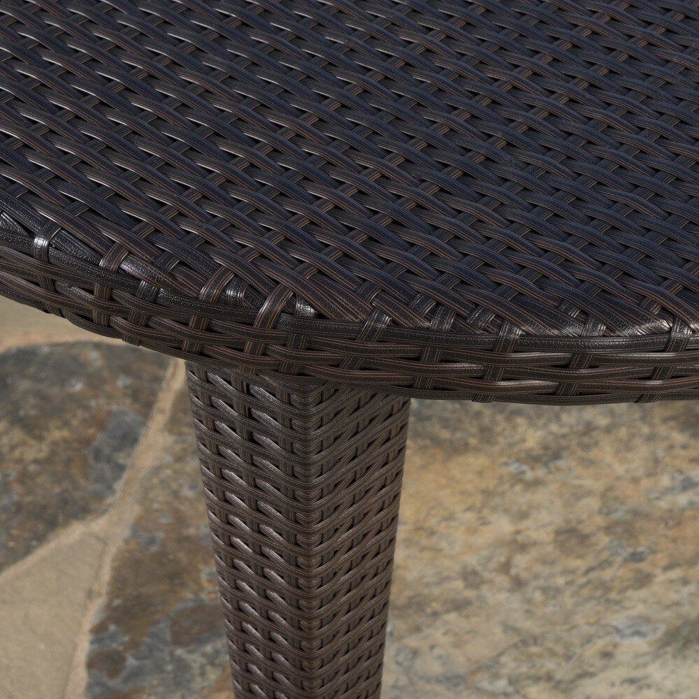Dominica Outdoor Oval Wicker 69-inch Wicker Dining Table by Christopher Knight Home - 69.30"L x 38.20"W x 30.00"H