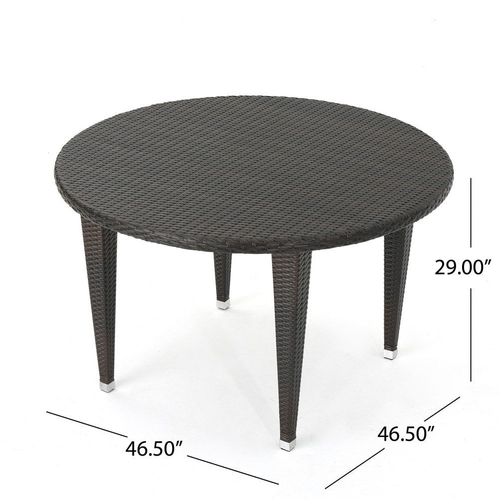Dominica Outdoor Wicker Round Dining Table by Christopher Knight Home