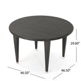 Dominica Outdoor Wicker Round Dining Table by Christopher Knight Home