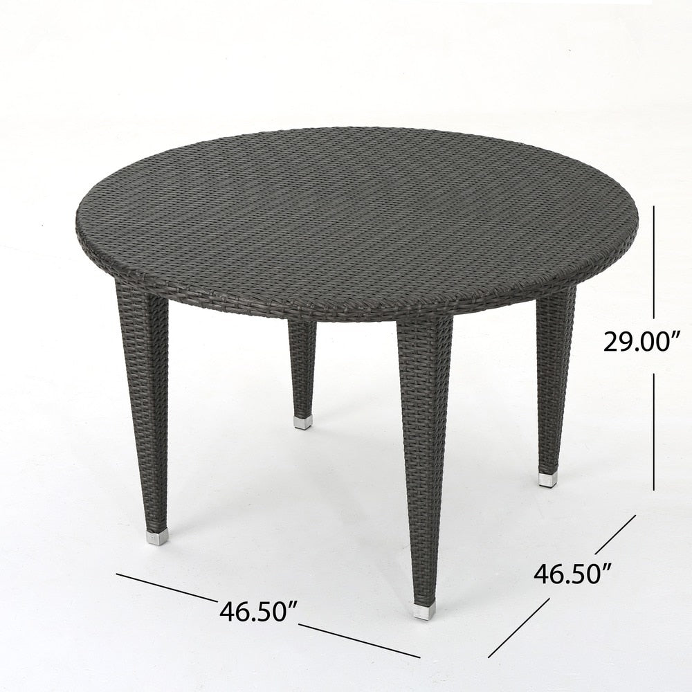 Dominica Outdoor Wicker Round Dining Table by Christopher Knight Home