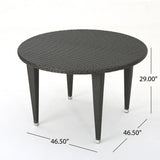 Dominica Outdoor Wicker Round Dining Table by Christopher Knight Home