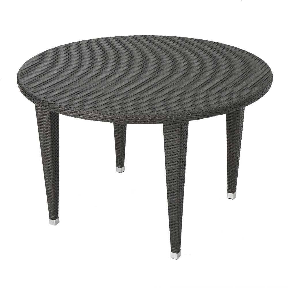 Dominica Outdoor Wicker Round Dining Table by Christopher Knight Home