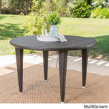 Dominica Outdoor Wicker Round Dining Table by Christopher Knight Home