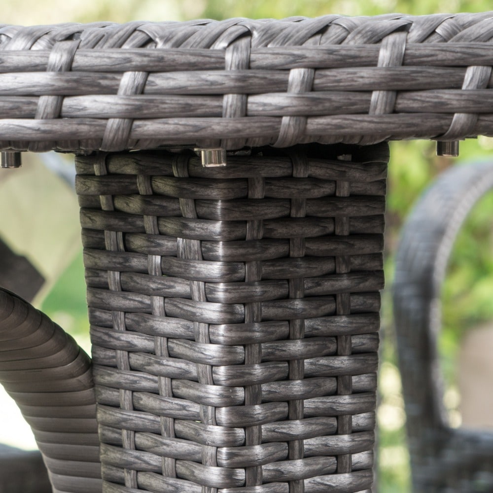 Dominica Outdoor Wicker Round Dining Table by Christopher Knight Home