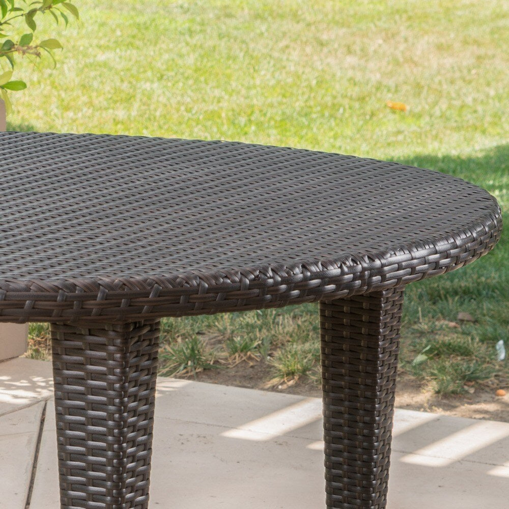 Dominica Outdoor Wicker Round Dining Table by Christopher Knight Home