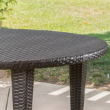 Dominica Outdoor Wicker Round Dining Table by Christopher Knight Home