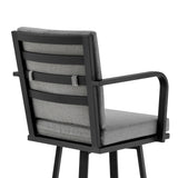 Don Aluminum Outdoor Patio Counter Height Swivel Bar Stool with Cushions