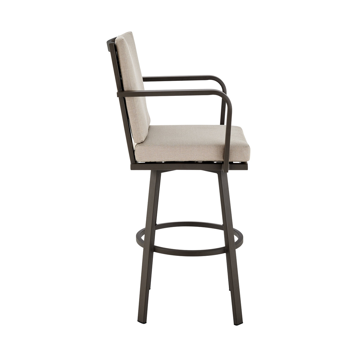 Don Aluminum Outdoor Patio Counter Height Swivel Bar Stool with Cushions