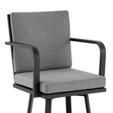 Don Aluminum Outdoor Patio Counter Height Swivel Bar Stool with Cushions
