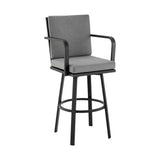 Don Aluminum Outdoor Patio Counter Height Swivel Bar Stool with Cushions