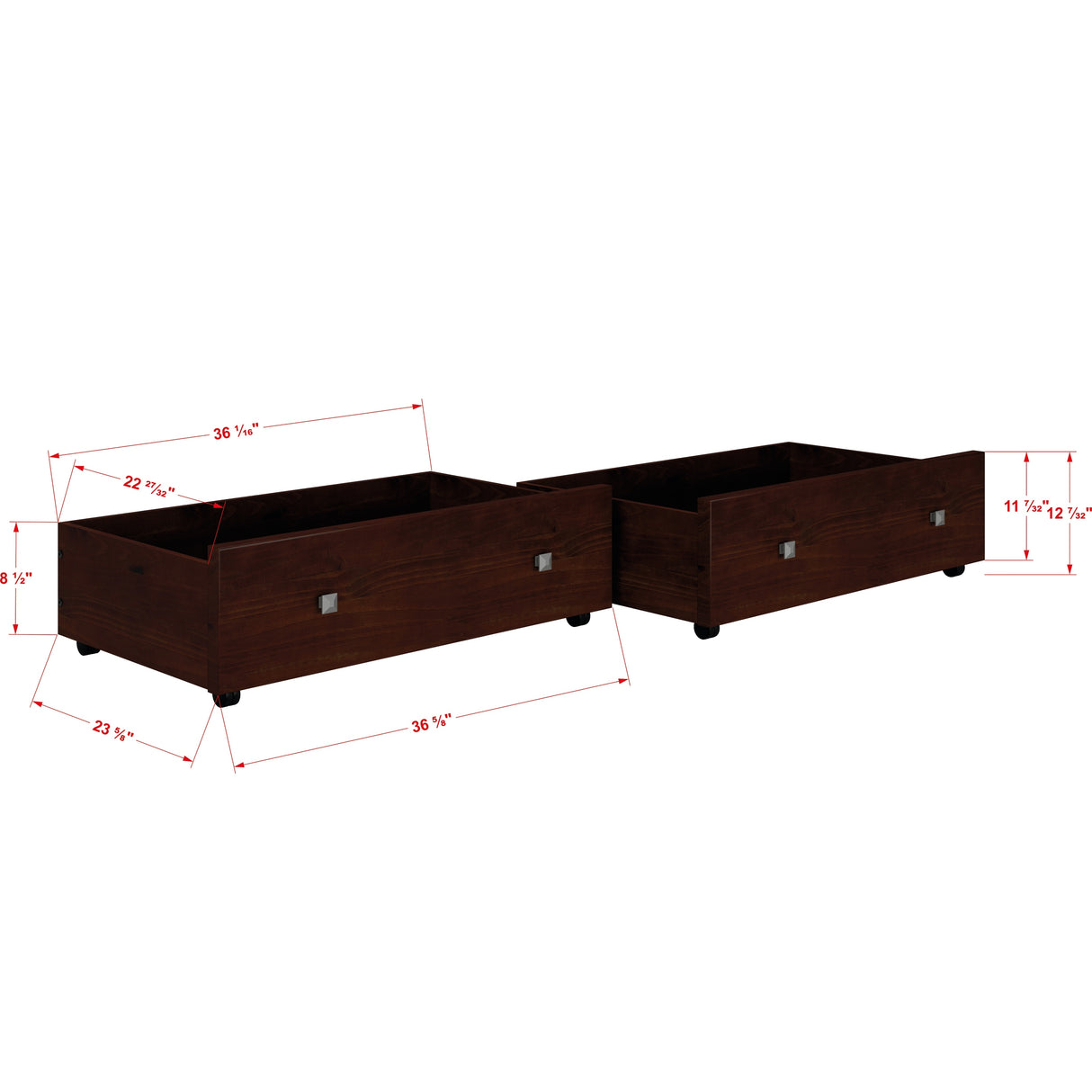 Donco Kids Full Size Contempo Bed with Dual Under Bed Drawers