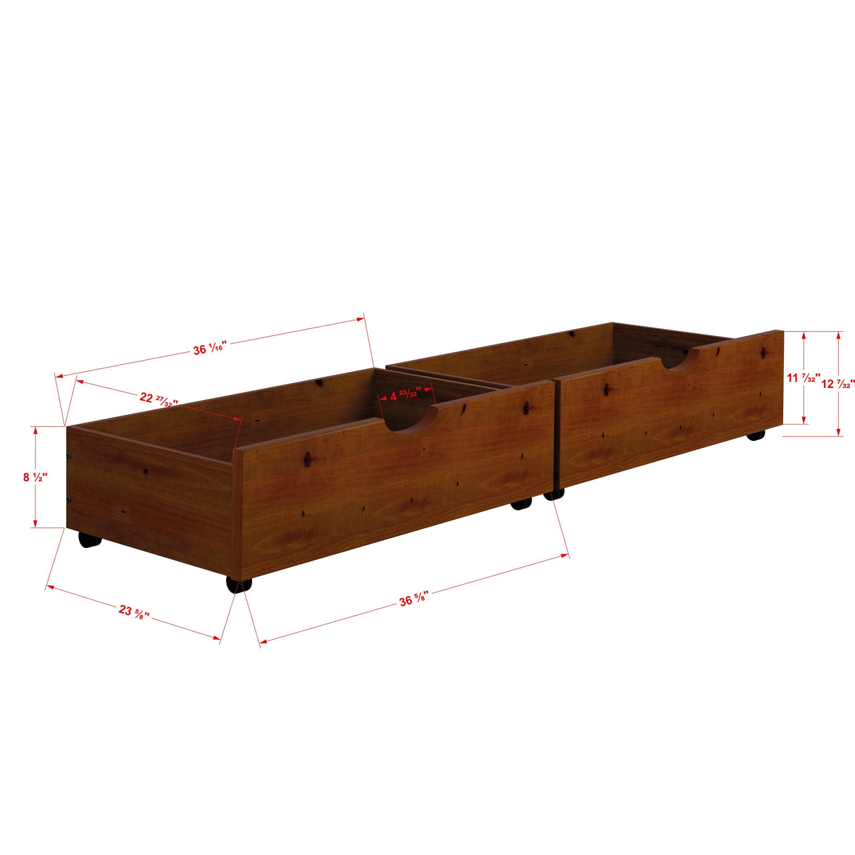 Donco Kids Full Size Contempo Bed with Dual Under Bed Drawers