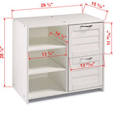 Donco Kids Louver 2 Drawer Chest with Shelves in White