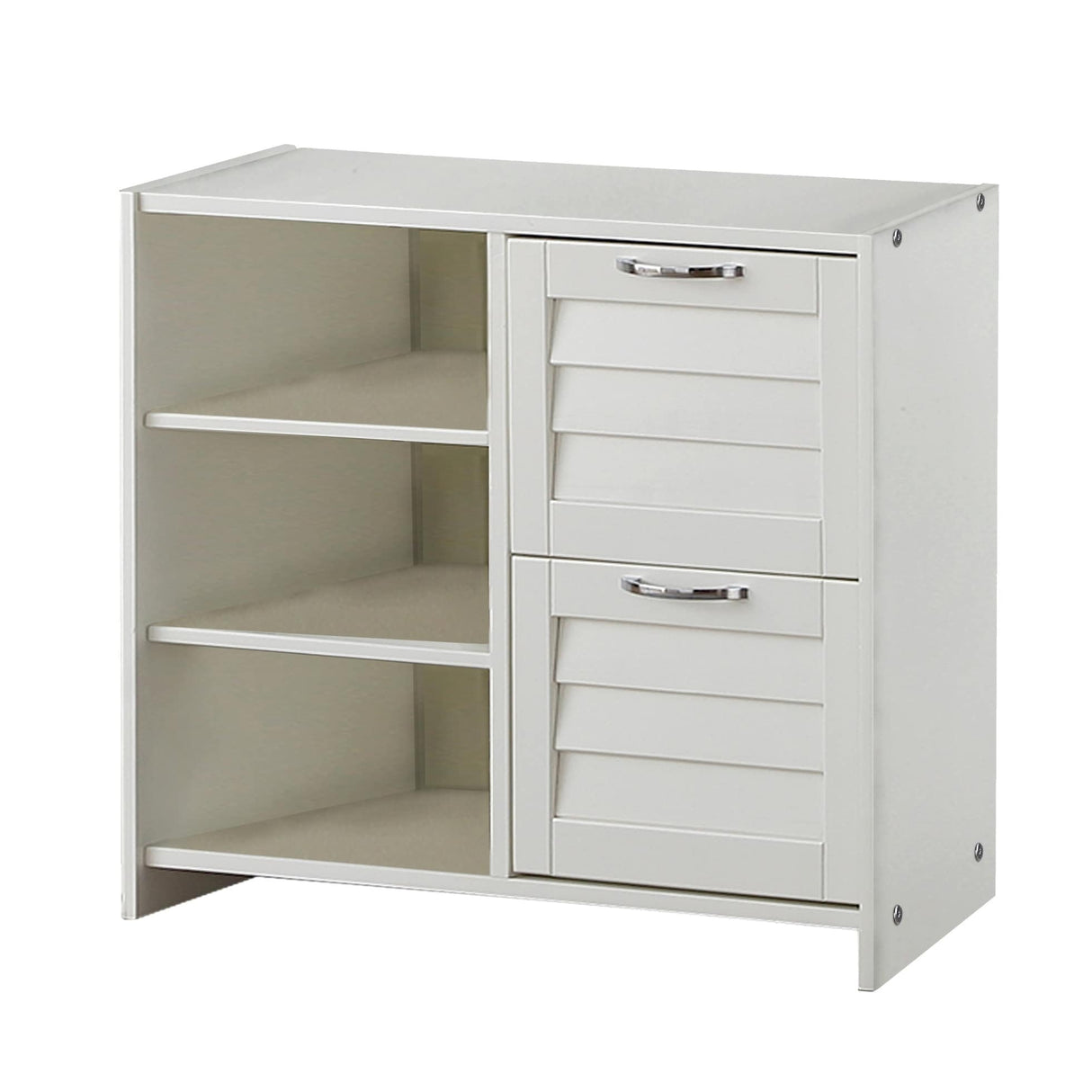 Donco Kids Louver 2 Drawer Chest with Shelves in White
