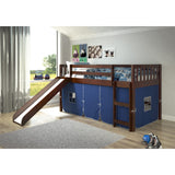 Donco Kids Mission Tent Loft Dark Cappuccino Twin Bed with Slide