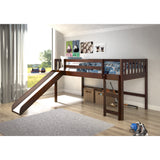 Donco Kids Mission Tent Loft Dark Cappuccino Twin Bed with Slide