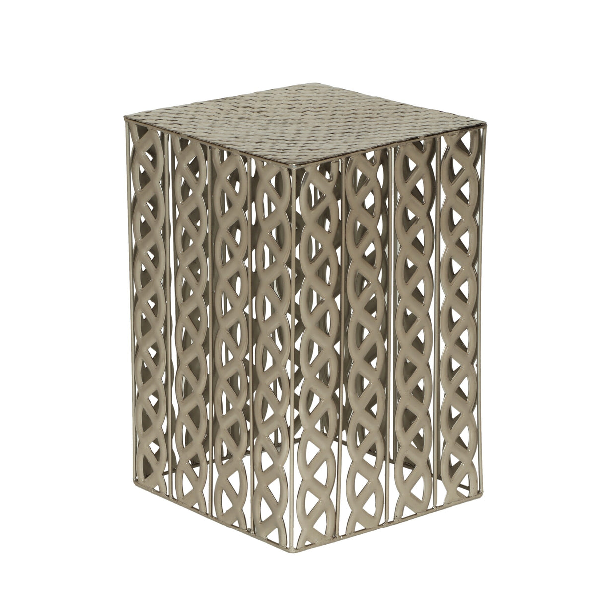 Donnellon Modern Handcrafted Square Iron Accent Table by Christopher Knight Home