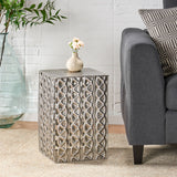 Donnellon Modern Handcrafted Square Iron Accent Table by Christopher Knight Home