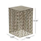 Donnellon Modern Handcrafted Square Iron Accent Table by Christopher Knight Home