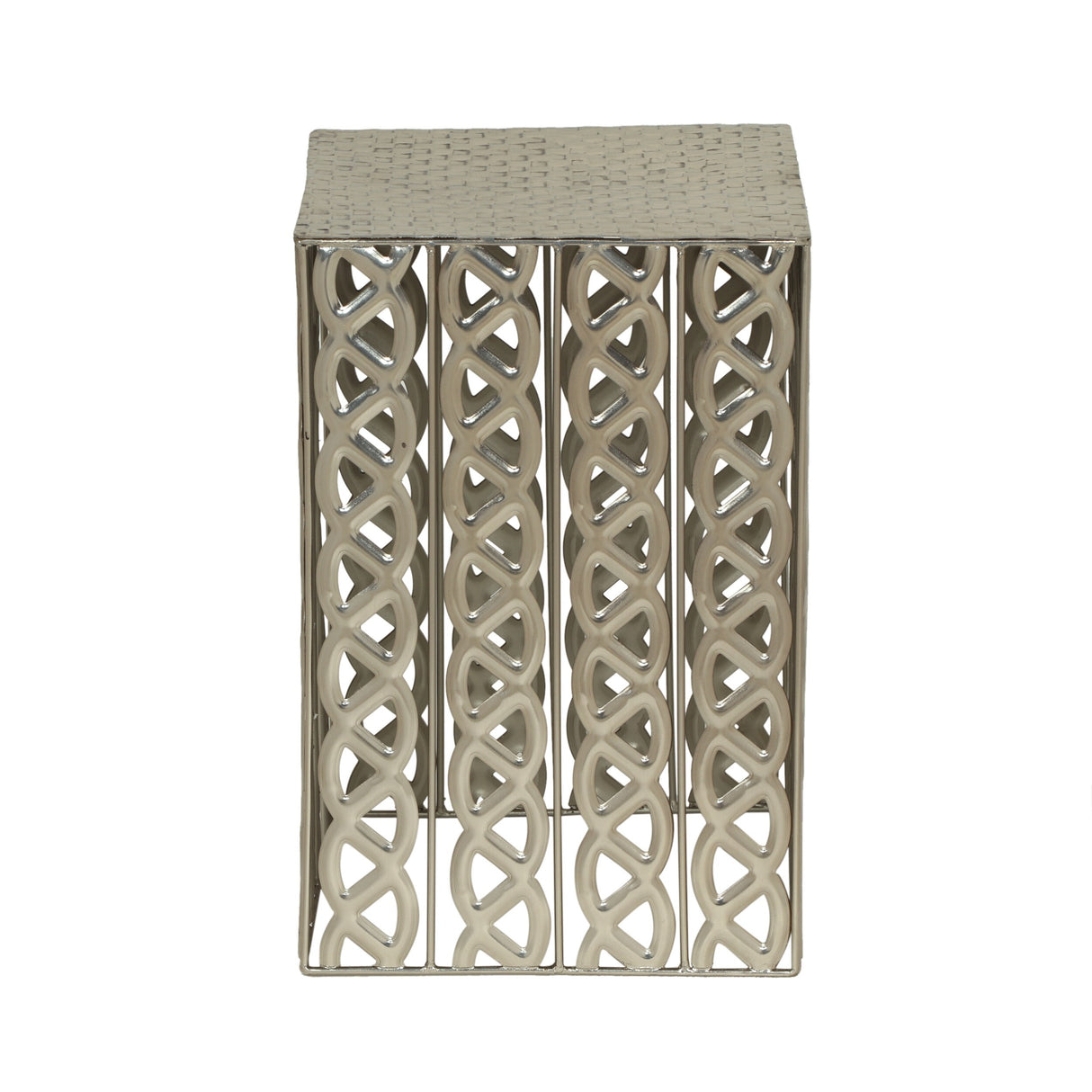 Donnellon Modern Handcrafted Square Iron Accent Table by Christopher Knight Home