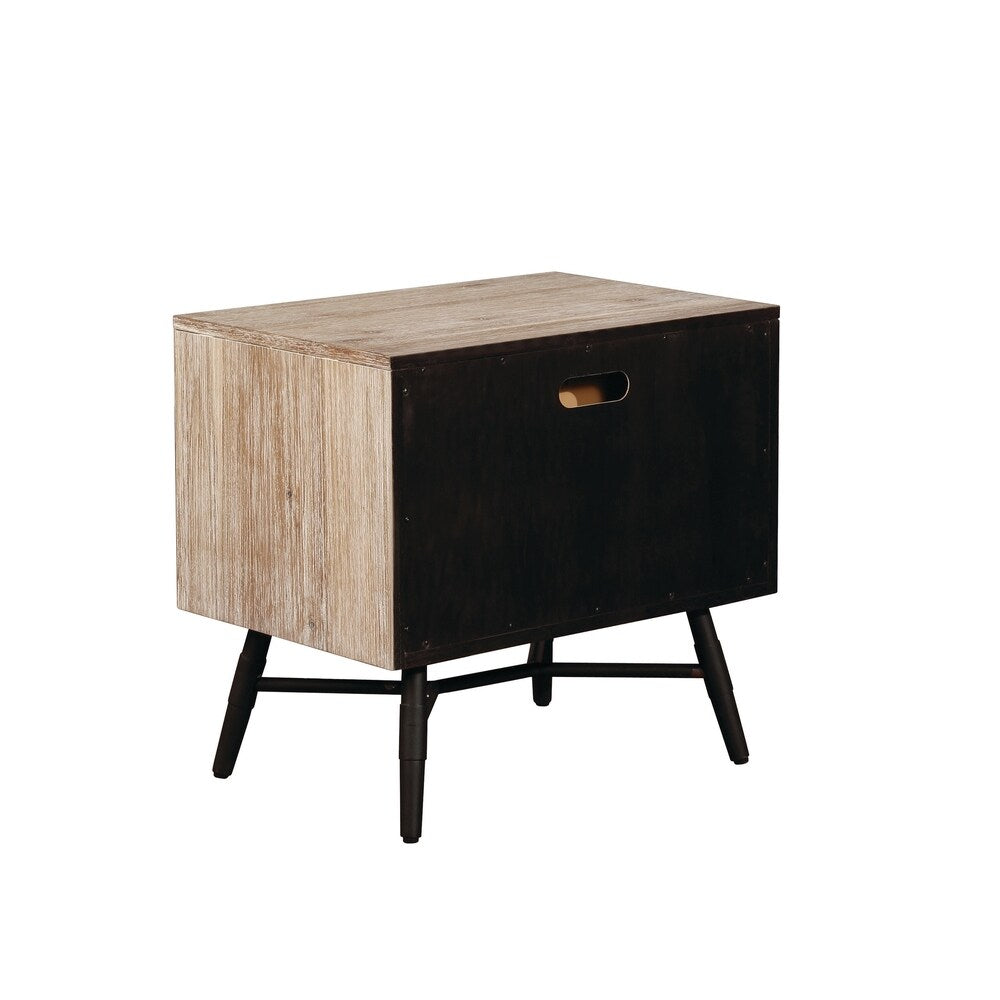Donovan Rough Sawn Multi 2-piece Platform Bedroom Set with Nightstand