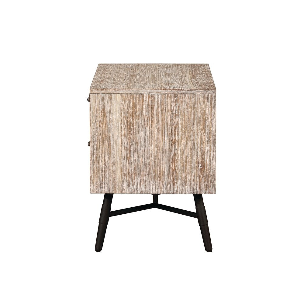 Donovan Rough Sawn Multi 2-piece Platform Bedroom Set with Nightstand