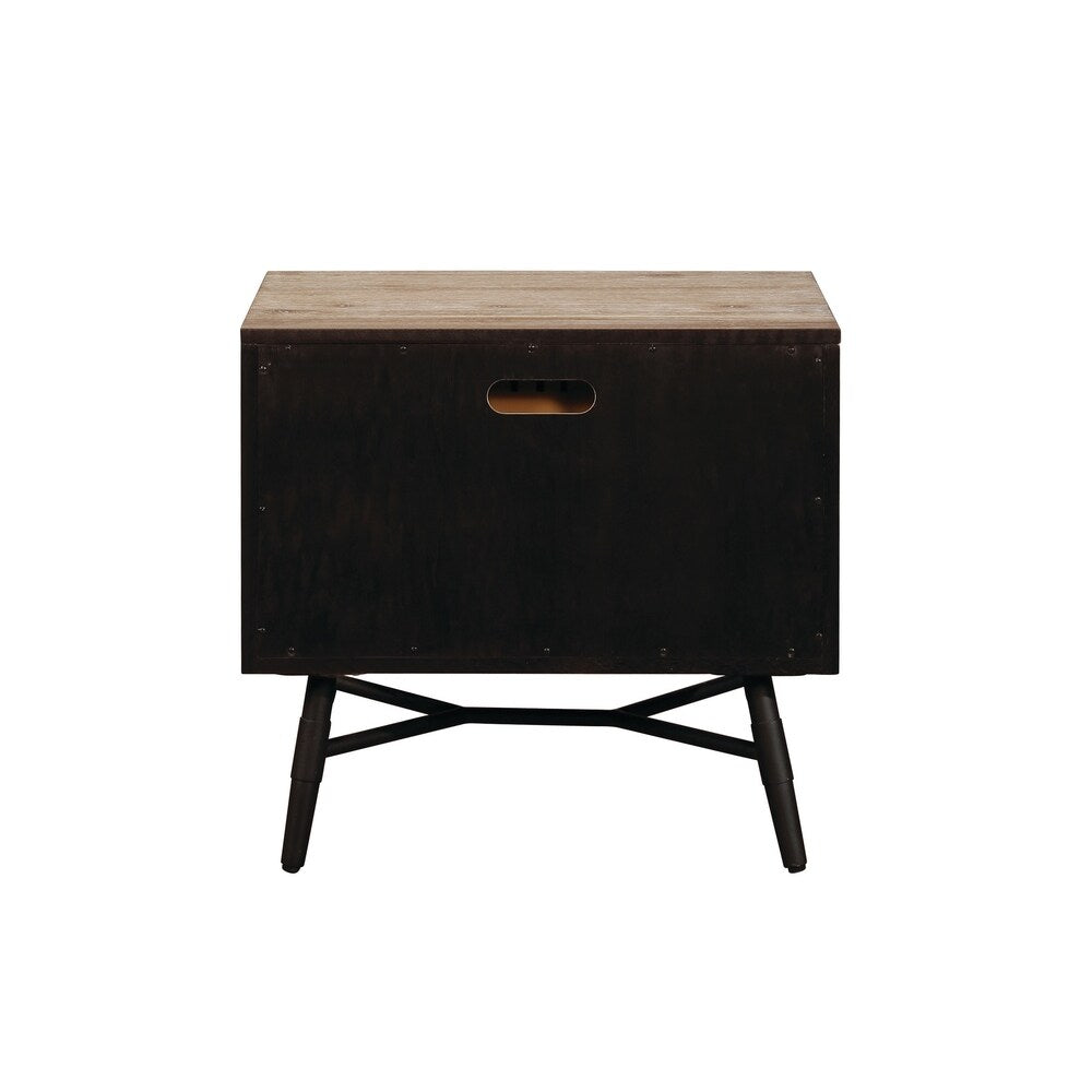 Donovan Rough Sawn Multi 2-piece Platform Bedroom Set with Nightstand