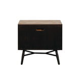 Donovan Rough Sawn Multi 2-piece Platform Bedroom Set with Nightstand