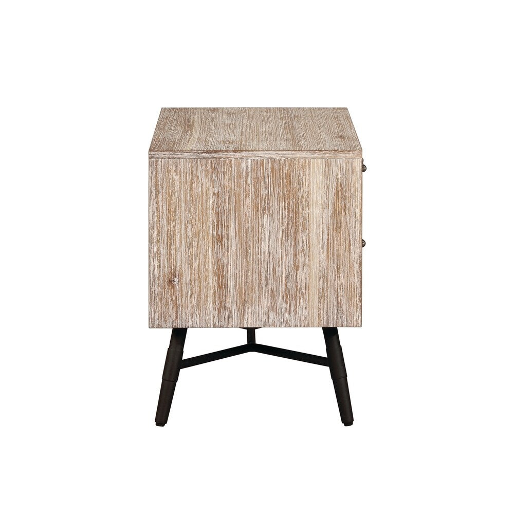 Donovan Rough Sawn Multi 2-piece Platform Bedroom Set with Nightstand