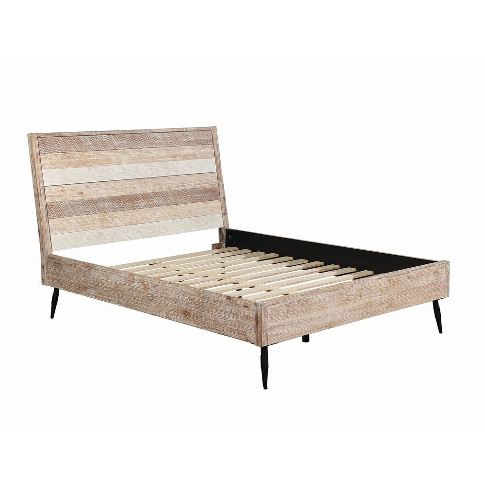 Donovan Rough Sawn Multi 2-piece Platform Bedroom Set with Nightstand