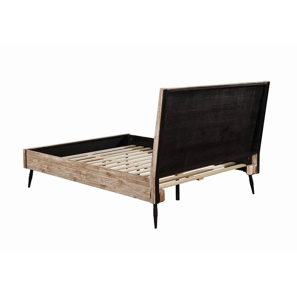 Donovan Rough Sawn Multi 2-piece Platform Bedroom Set with Nightstand
