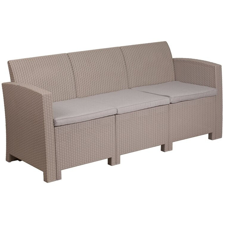 Doon 67.5'' Wide Outdoor Wicker Patio Sofa