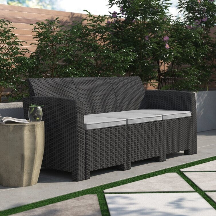 Doon 67.5'' Wide Outdoor Wicker Patio Sofa