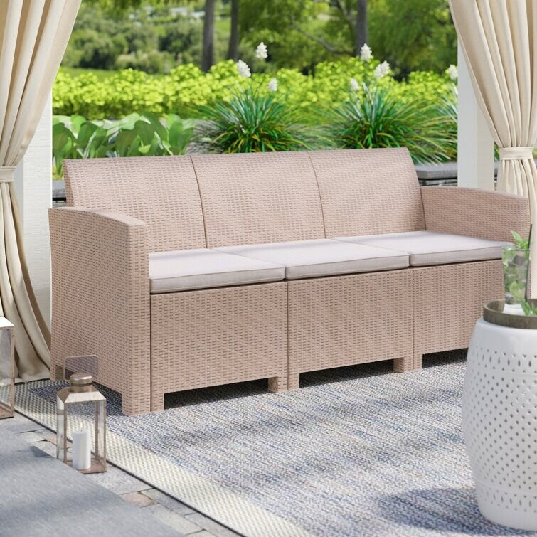 Doon 67.5'' Wide Outdoor Wicker Patio Sofa