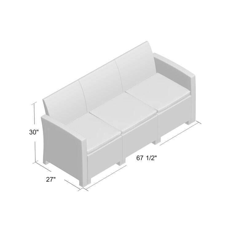 Doon 67.5'' Wide Outdoor Wicker Patio Sofa