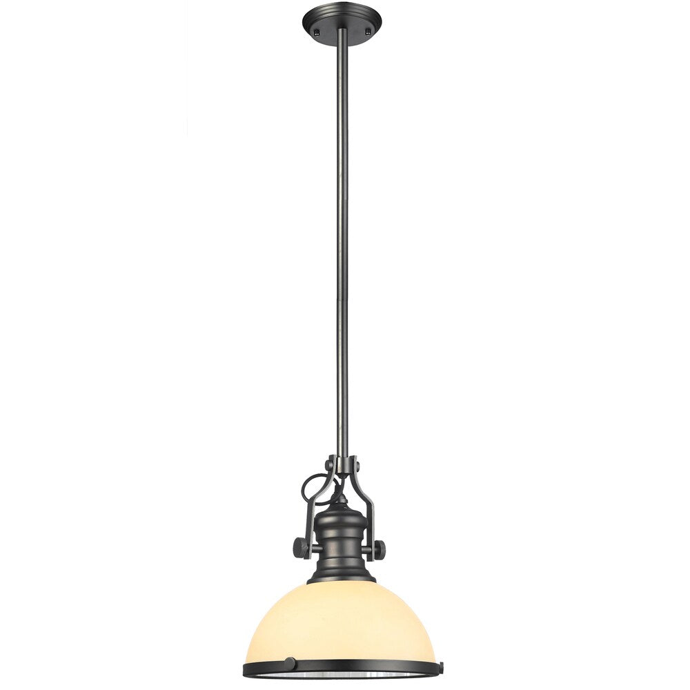 Vonn Lighting Dorado LED Pendant Light Adjustable Hanging Industrial Pendant Lighting with Glass Shade in Architectural Bronze