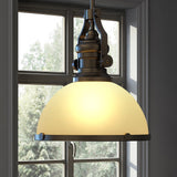 Vonn Lighting Dorado LED Pendant Light Adjustable Hanging Industrial Pendant Lighting with Glass Shade in Architectural Bronze