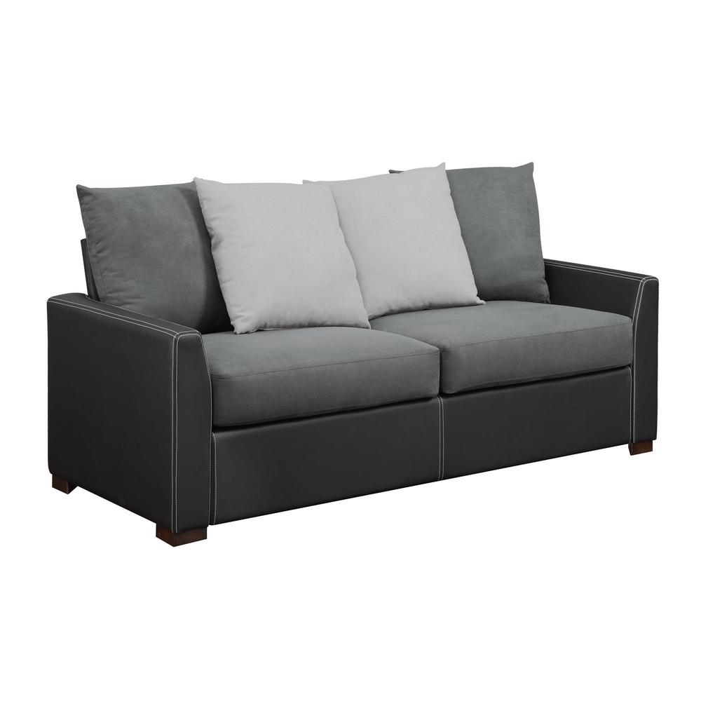 Dorel Living Bristol Black Faux Leather Sofa