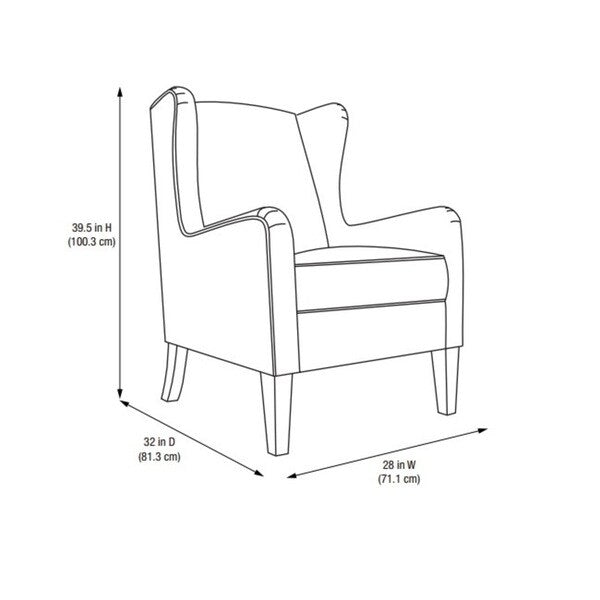 Dorel Living Rossland Grey Wingback Accent Chair
